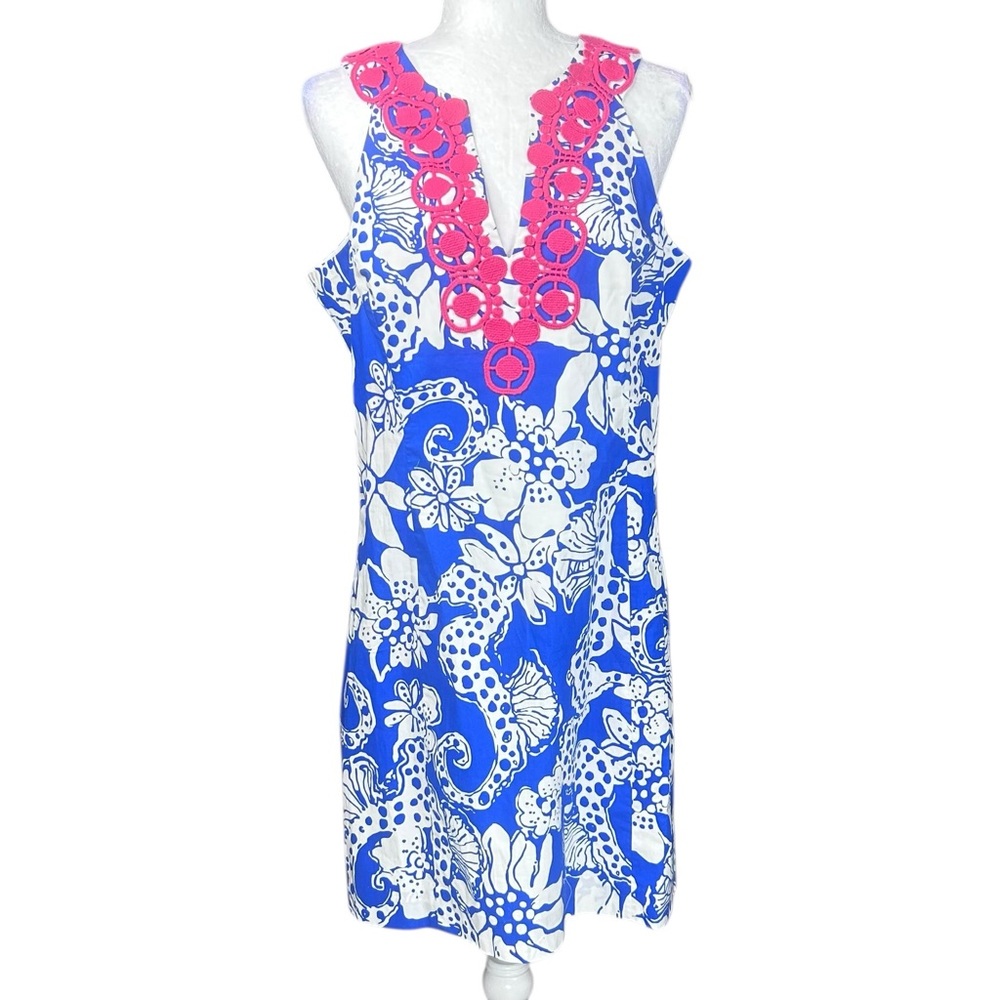 Lilly Pulitzer Augusta Shift dress 12 Classic Coastal Preppy Seahorse Resort - Picture 2 of 15